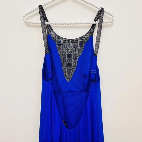 100% Silk Beaded Maxi Dress BCBG MaxAzria - Picture 8 of 11